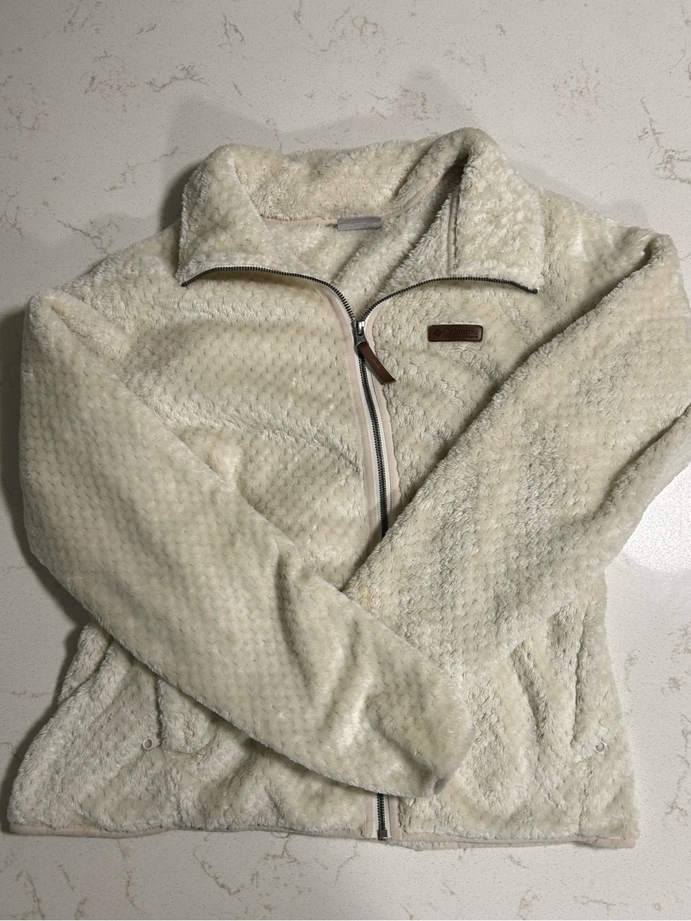 Columbia Cream Plush Full-Zip Teddy Jacket